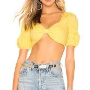 NWOT by Superdown Yellow Crop TOP SZ XS